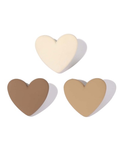 3pcs Heart Decor Alligator Hair Clip