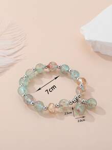 玻璃串珠手鏈 - 彩色 - 查看 3