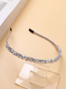 水晶裝飾髮箍 - 灰色 - 查看 3