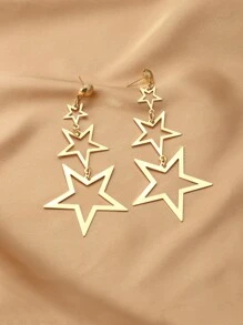 NAIZHU 1 Đôi Bông Tai Kim Loại Dài Phóng Đại Thời Trang Châu Âu Và Mỹ, Phụ Kiện Dự Tiệc - Vàng - Xem 5