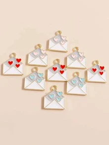 10 cái Màu ngẫu nhiên Trái tim Chi tiết Phong bì Phong bì Tự làm Mặt dây chuyền - Nhiều màu - Xem 2