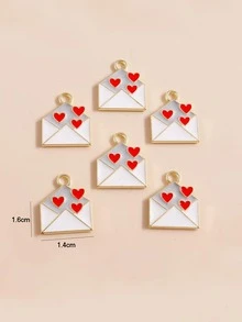 10 cái Màu ngẫu nhiên Trái tim Chi tiết Phong bì Phong bì Tự làm Mặt dây chuyền - Nhiều màu - Xem 3
