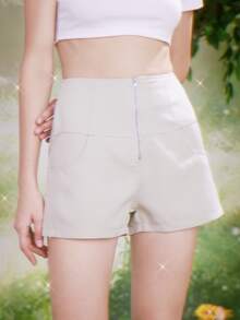 ROMWE Fairycore Shorts con cremallera - verde menta - Ver 2