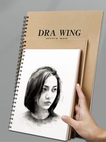 Sách phác thảo xoắn ốc 1pc - màu nâu - Xem 1