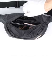 男士極簡風格腰包 - 黑色 - 查看 7