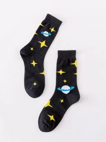 Tất nam phi hành đoàn in hình ngôi sao và hành tinh bốn cánh - Nhiều màu - Xem 1