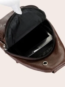 时尚复古腰包，带耳机插孔和可调节拉链肩带的腰包，户外腰包，休闲斜挎包，多口袋胸包，跑步感恩节钱包，节日包，节日必需品包贴纸包，冬季棕色包，返校情人节礼物，情人节礼物，复古运动生活礼品包，腰包，春季复古包，学校用品，侧包，学生腰带，钱包必需品，商务小包，复古包，男士背包 - 咖啡棕 - 查看 6