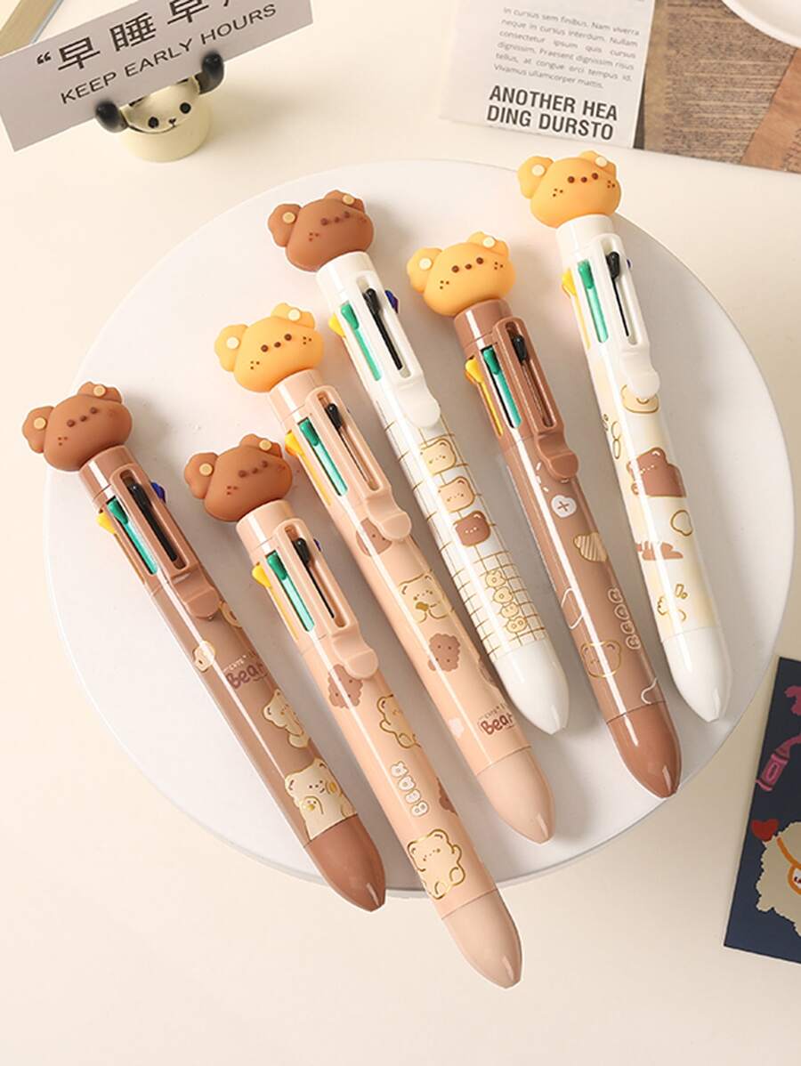 1 pieza Bolígrafo con estampado de oso de dibujos animados al azar - Multicolor - Ver 1