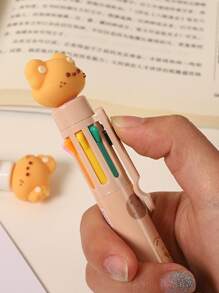 1 pieza Bolígrafo con estampado de oso de dibujos animados al azar - Multicolor - Ver 3