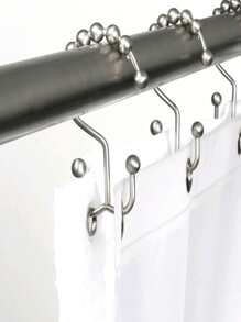 12pcs Stainless Steel Shower Curtain Hook - Silver - View 1