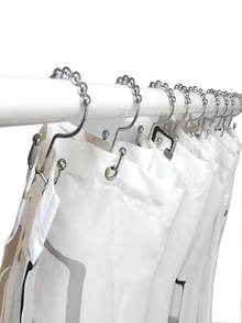 12pcs Stainless Steel Shower Curtain Hook - Silver - View 2