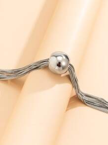 Collar con diseño de cuenta - Plateado - Ver 5