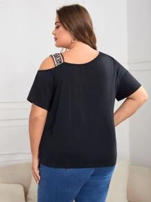 Mulvari Casual Luipaard Grote maat t-shirt Geknoopt