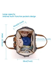 1入組向日葵圖案多功能尿布包 - 彩色 - 查看 3