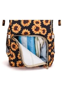 1入組向日葵圖案多功能尿布包 - 彩色 - 查看 6