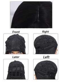 Long Straight Synthetic Wig With Bangs - Multicolor - View 8