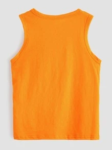 SHEIN 4pcs Young Boys Solid Color Tank Top, Casual