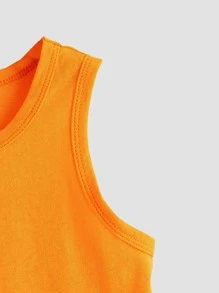 SHEIN 4pcs Young Boys Solid Color Tank Top, Casual