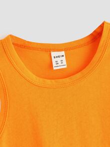 SHEIN 4pcs Young Boys Solid Color Tank Top, Casual
