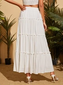 Travachic 高腰木耳邊多層下擺半身裙