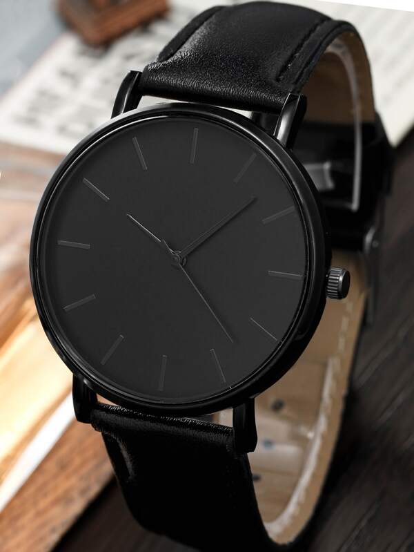 1pc Men Round Pointer Quartz Watch & 3pcs Bracelet SHEIN USA