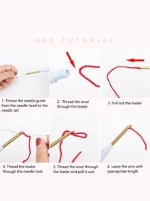 1pc DIY Poke Embroidery Needle, Needle Art  Tool For Hand Craft - Multicolor - View 4