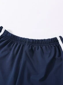 Sparklyn 青少女彈性腰帶對比色邊短褲