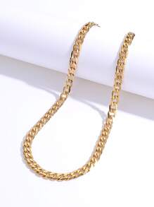 極簡風格鏈條樣式項鍊 - 金黃色 - 查看 1