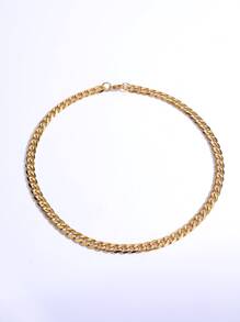 極簡風格鏈條樣式項鍊 - 金黃色 - 查看 2