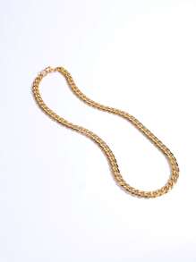 極簡風格鏈條樣式項鍊 - 金黃色 - 查看 4