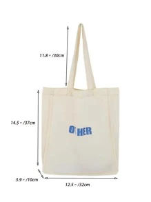 Letter Graphic Shopper Bag
