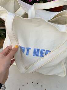 Letter Graphic Shopper Bag