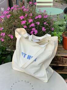 Letter Graphic Shopper Bag