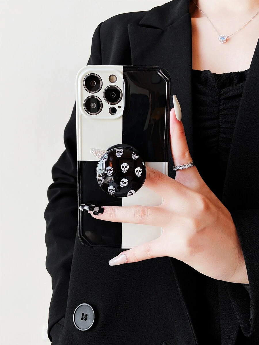 Giá đỡ điện thoại gấp hình đầu lâu - màu đen - Xem 1