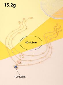 3入組女孩飛機墜飾項鍊 - 彩色 - 查看 3