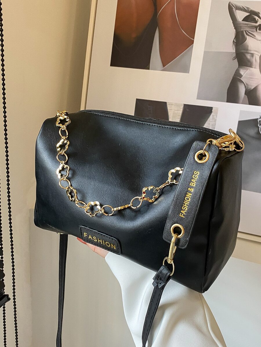 Túi đeo chéo Nữ Chuỗi Đúng mốt - màu đen - Xem 1