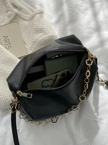 Túi đeo chéo Nữ Chuỗi Đúng mốt - màu đen - Xem 7