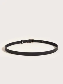 Thắt lưng Skinny Buckle Geometric có lỗ đục lỗ - màu đen - Xem 6