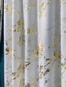 大理石紋樣式單片窗簾 - 白色 - 查看 2