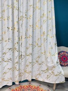 大理石紋樣式單片窗簾 - 白色 - 查看 8