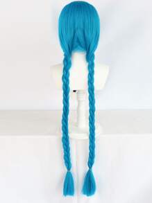 Tóc giả tổng hợp Cosplay dài bện - Màu xanh lam - Xem 3