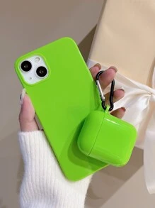 1入組素色手機殼和1入組耳機殼適用於Airpods - 綠色 - 查看 1