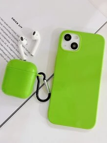 1入組素色手機殼和1入組耳機殼適用於Airpods - 綠色 - 查看 3
