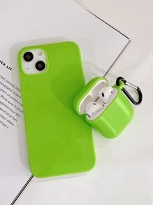 1入組素色手機殼和1入組耳機殼適用於Airpods - 綠色 - 查看 4