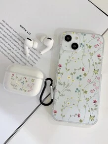 夏日花卉1入組小碎花透明手機殼和1入兼容Airpods Pro的殼套，兼容iPhone15/15Plus/15Pro/15Promax - 彩色 - 查看 6