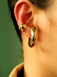 2 chiếc Vòng bít tai tối giản - Vàng - Xem 7