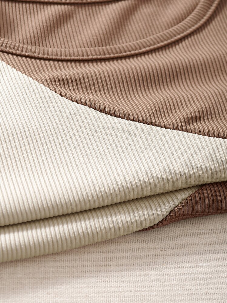 SHEIN Unity 撞色條紋針織背心上衣 - 彩色 - 查看 5