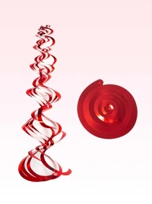 12入組心形螺旋花環 - 紅色 - 查看 2