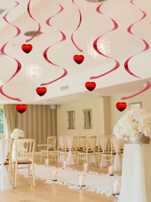 12入組心形螺旋花環 - 紅色 - 查看 6