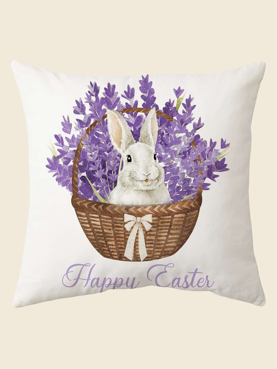 復活節兔子印花靠墊套不附帶墊芯 - 彩色 - 查看 1